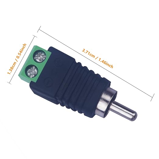 RCA Plugs for Speaker Wire, RCA to AV Screw Terminal Connector, Phono RCA Male - Image 4