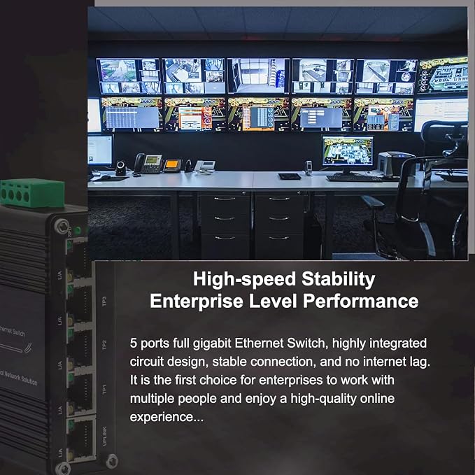 Mini 5-Port Gigabit Ethernet Switch -Industrial Grade Unmanaged Network Switch - Image 7