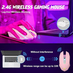 Wireless Gaming Mouse, Rechargeable Computer Mouse, 7-Color LED Light, - Image 4