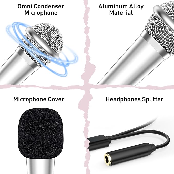 PoP voice 2PCS Mini Microphone for iPhone iPad Small ASMR Tiny Microphone for - Image 4