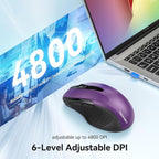 TECKNET Rechargeable Jiggler Wireless Mouse 4800 DPI Silent USB A & Bluetooth - Image 6