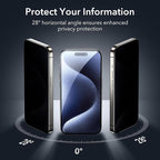 ESR 3 Pack for iPhone 15 Pro Privacy Screen Protector, Anti-spy Tempered-Glass - Image 2