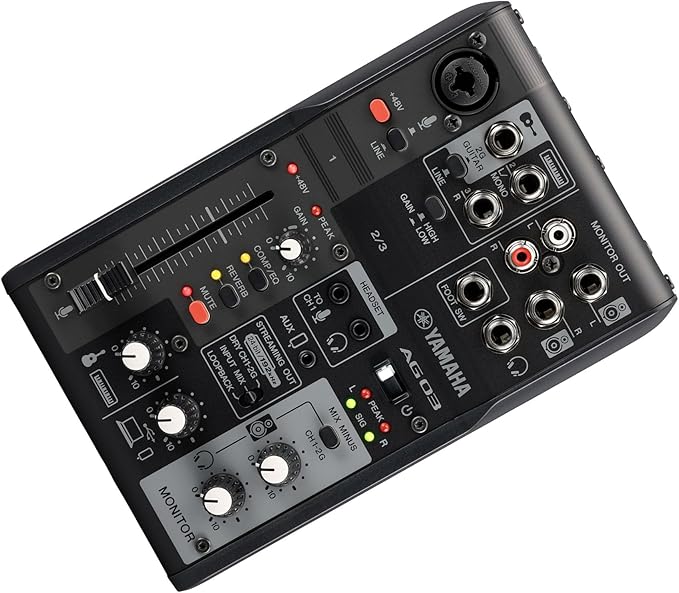 Yamaha AG03MK2 Black 6-Channel Live Streaming Loopback Mixer/USB Interface - Image 5