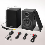 Elimavi Powered Bluetooth 5.3 Bookshelf Speakers - 60W Record Player Speakers - Image 8