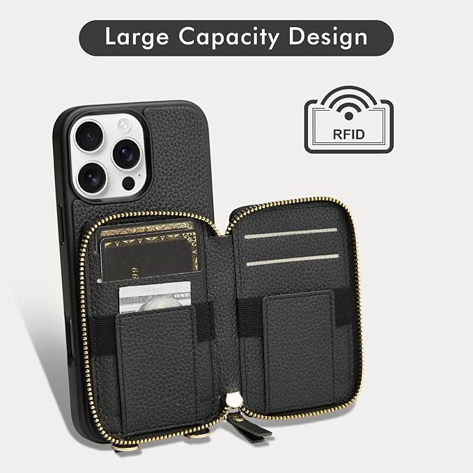 LAMEEKU for iPhone 15 Pro Max Wallet Case - Image 2