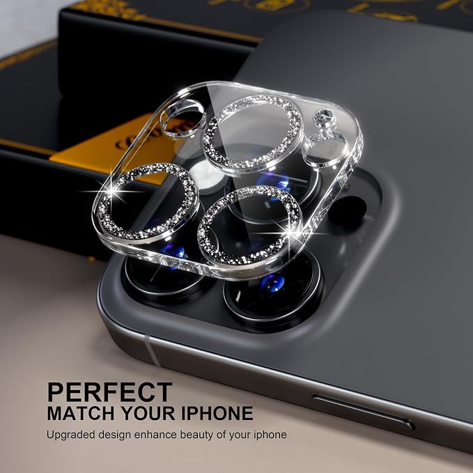beuxece for 6 Pack iPhone 15 Pro/iPhone 15 Pro Max Camera Lens Protector 9H - Image 4