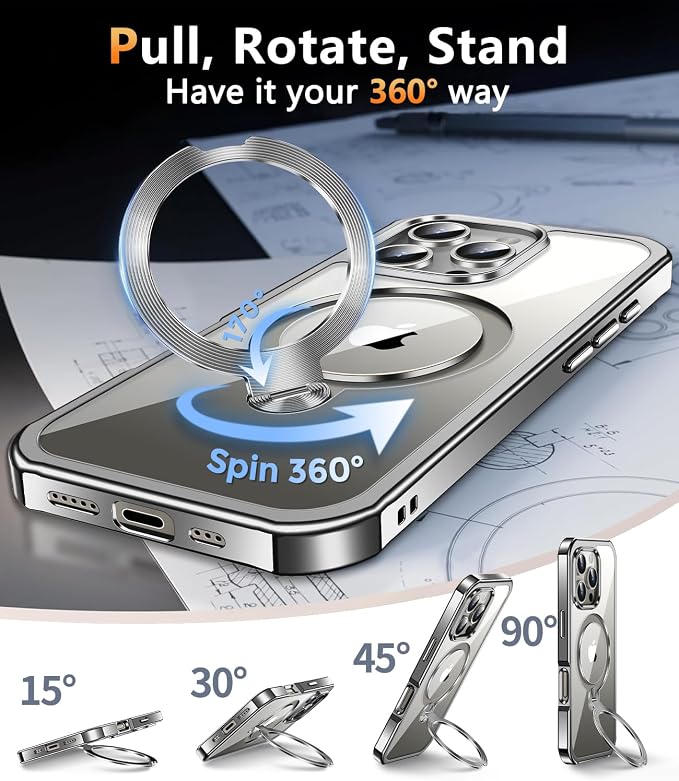 Magnetic Case for iPhone 16 Pro MaxMil-Grade Shockproof Full body Anti-Spy - Image 2