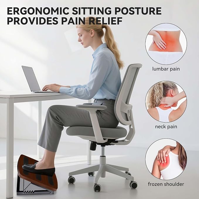 Adjustable Foot Rest for Under Desk at Work, Ergonomic Foot Stool Under Desk - Image 4