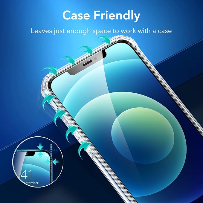 ESR 3 Pack for iPhone 12, iPhone 12 Pro Screen Protector, HD Clear Tempered - Image 6