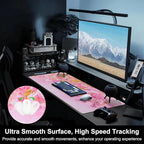 Mouse Pad, Large Pink Sakura and Butterfly Desk Mat, Extended Non-Slip Gaming - Image 5