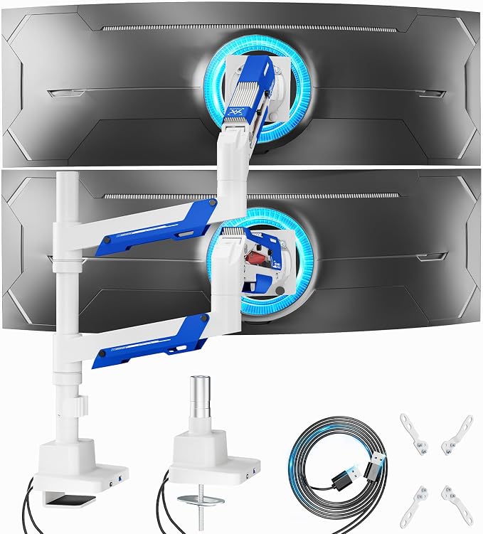 ARES WING Dual Monitor Mount, Adjustable Stacked Monitor Stand - Image 9