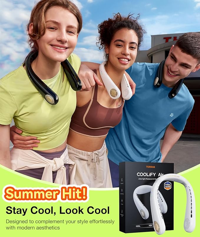 TORRAS COOLiFY Air Neck Fan Air Conditioner, 3D Airflow, Light Portable Fan - Image 2