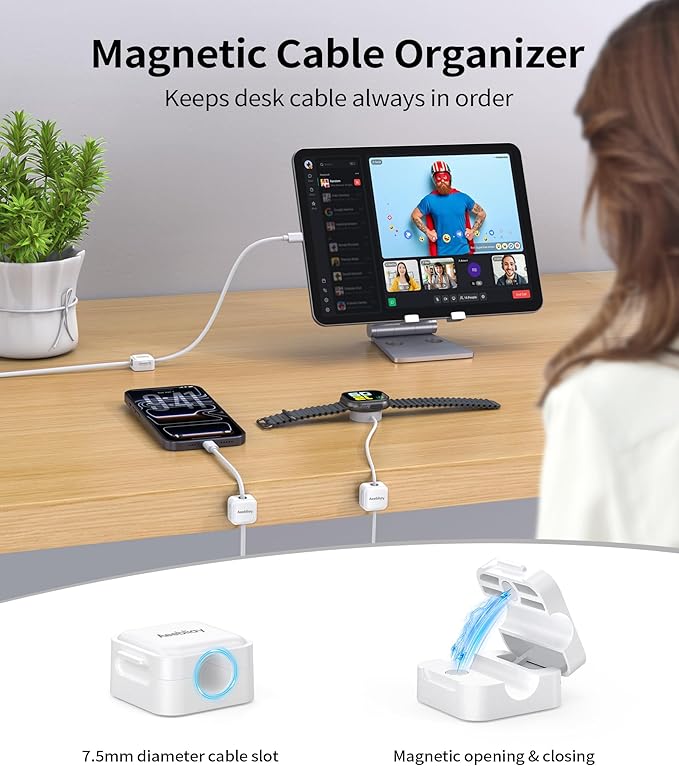 9 Pack Magnetic Cable Clips Cord Organizer, Desk Cable Management Accessories - Image 2