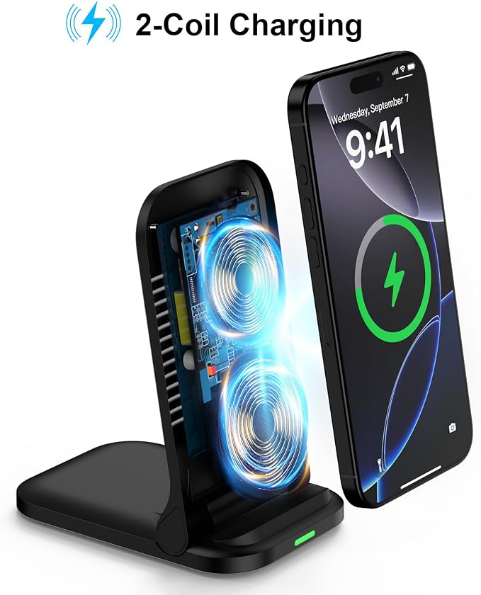 Wireless Charger Stand Samsung Wireless Charger Fast Charging Foldable Phone - Image 3