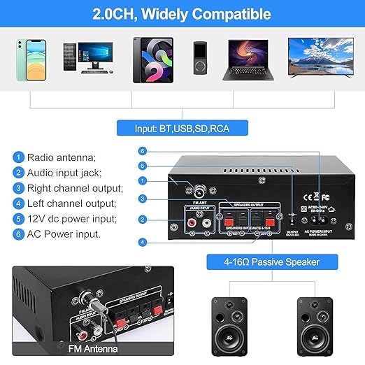 AK45 Pro Stereo Amplifier Home Audio, Stereo Receivers - Image 3