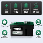 YTX7A-BS, 180 CCA, Lithium LiFePO4 Motorcycle Battery, 2X Cranking Amps - Image 3