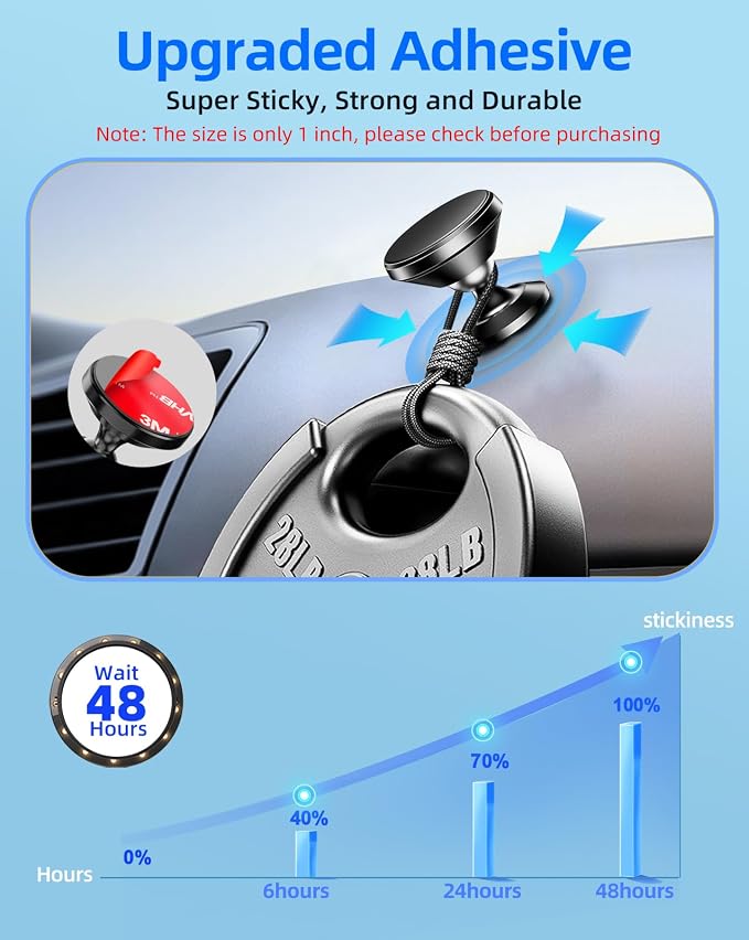 10 Pcs 3M Sticky Adhesive Pads for Car Magnetic Phone Holder, 1 inch Round VHB - Image 5