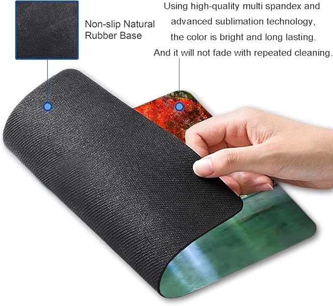 Mouse Pad, Natural Landscape Mouse Mad, Square Waterproof Mouse Pad Non-Slip - Image 2