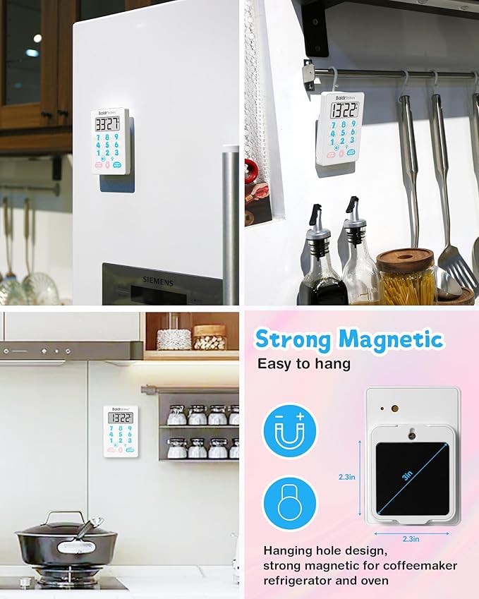 BaldrTherm Digital Kitchen Timer, Magnetic Waterproof Countdown Timer - Image 4