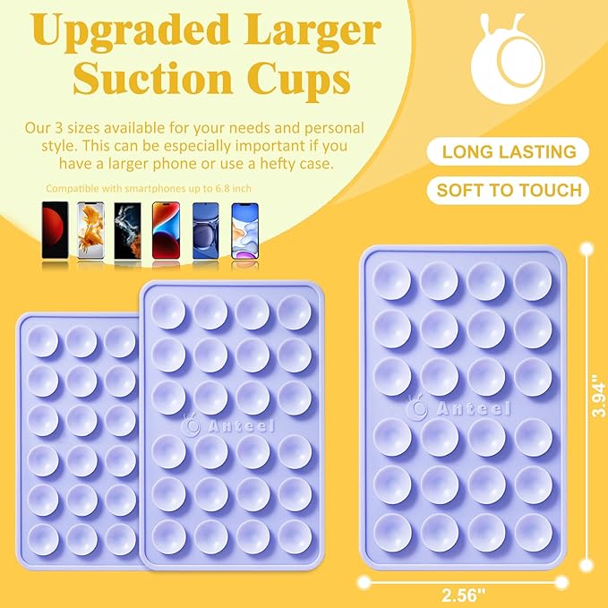 Anteel MAX Silicone Suction Phone Case Adhesive Mount, Upgraded Super Strong - Image 7