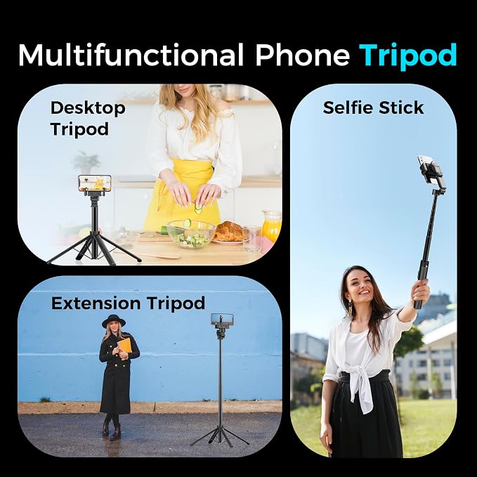 Auto Face Tracking Tripod & 360° Rotating Selfie Stick - Image 8
