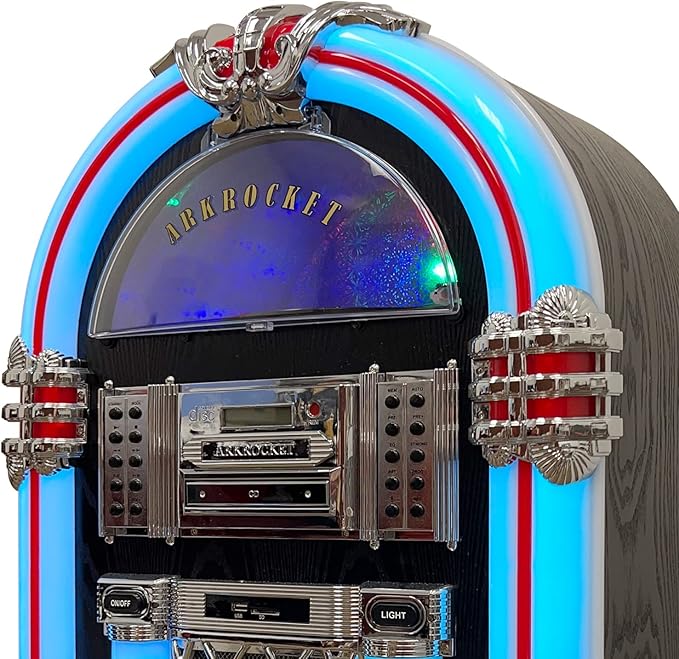 Arkrocket Taurus II Mid-Size Jukebox Vinyl Record Player Bluetooth USB SD CD - Image 6