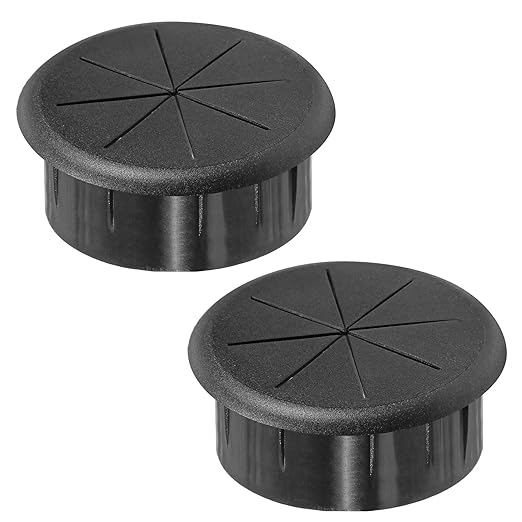 2" Black Desk Grommet, JTemgle Flexible Cable Grommet Rubber Cable Hole Cover by JTemgle