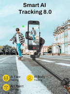 3-Axis Gimbal Stabilizer for iPhone, Smartphone Gimbal w/7.8" Extension Rod - Image 4