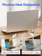 Portable Laptop Stand, Mini Aluminum Keyboard Riser, Foldable Cooling Pad - Image 2