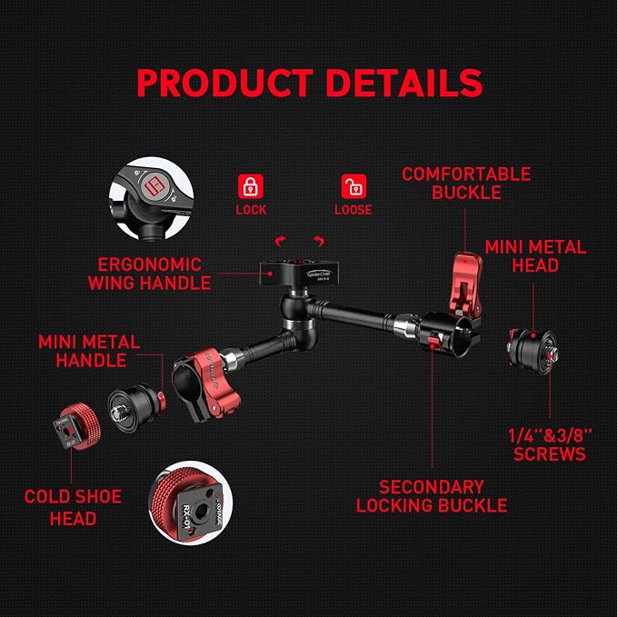 IFOOTAGE Magic Arm Clamp MA5-6, 11 Inches Adjustable Friction Power - Image 2