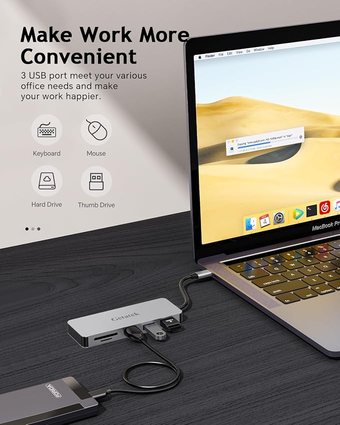USB C Hub, 7 Ports 1 USB C Multiport Adapter - Image 6