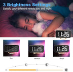 SZELAM Digital Alarm Clock, LED and Mirror Desk Clock Large Display, - Image 3
