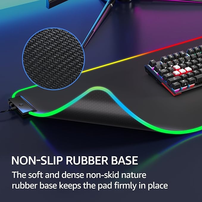 KTRIO RGB Large Gaming Mouse Pad Desk Mat, Superior Micro-Weave Cloth - Image 4