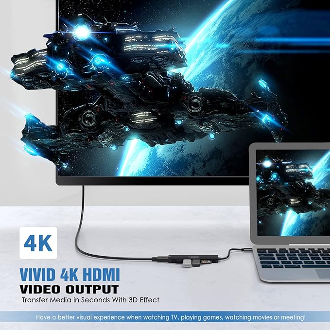 USB C Hub Multiport Adapter USB C Dongle - Image 5