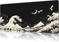 Mouse Pad Large White Wave Non-Slip Gaming Desk Mat by NIYLYNSYN