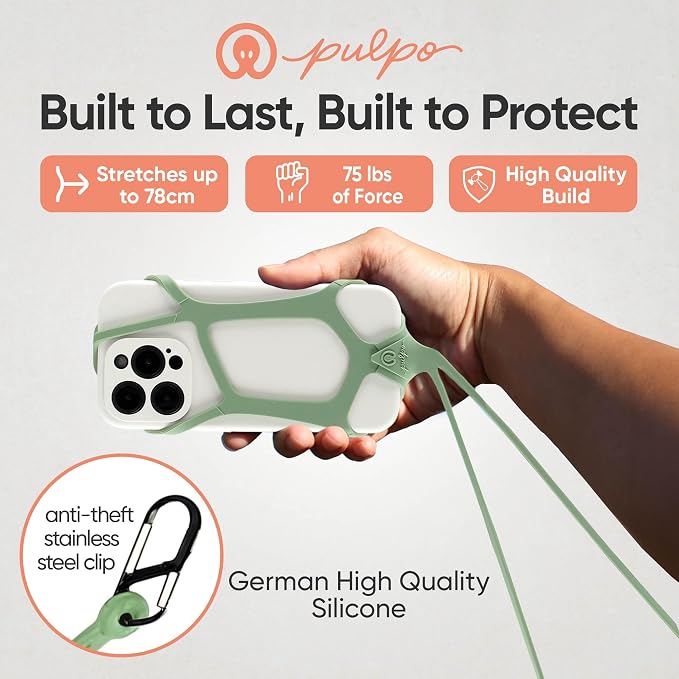 Pulpo Safety Cell Phone Lanyard Green Fits Smartphones 6.1 to 6.8” - Image 5