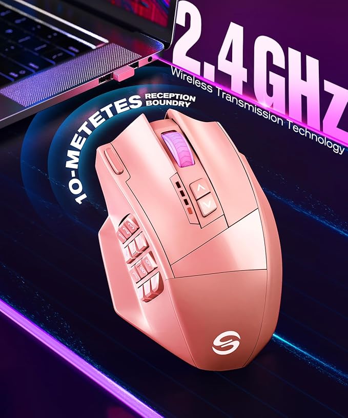 UtechSmart Venus Pro Wireless MMO Gaming Mouse, 000 DPI Optical Sensor - Image 3