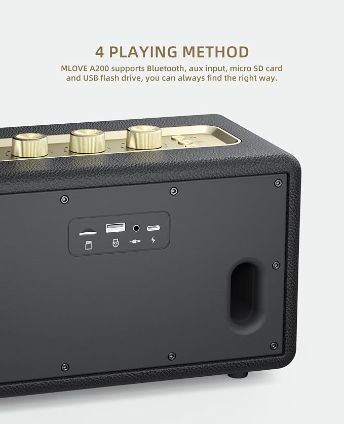 MLOVE A200 Portable Retro Bluetooth Speaker - Image 4