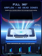 llano RGB Laptop Cooling Pad, Powerful Turbofan, Quiet Cooling, Touch Control - Image 3