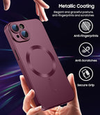 Magnetic for iPhone 14 Plus Case Slim Soft Silicone Bumper Shockproof Metallic - Image 5