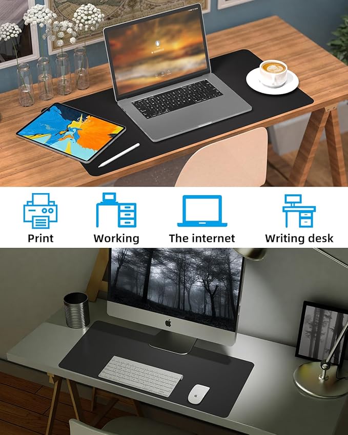 Leather Desk Pad Protector, Mouse pad, Office Desk mat, Computer and Laptop Mat - Image 6