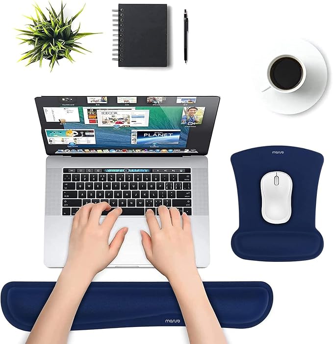 MOSISO Wrist Rest Support for Mouse Pad & Keyboard Set, Ergonomic Mousepad - Image 2