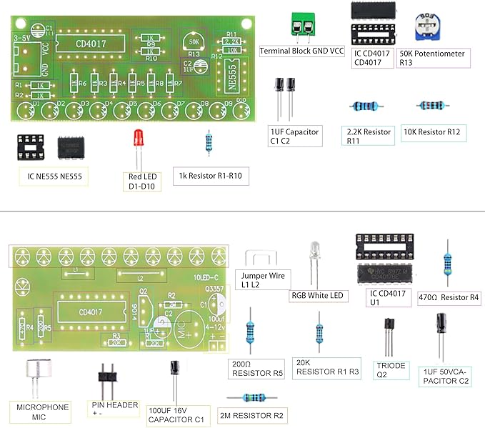 5in1 Soldering Practice Kit Mini Musical Tesla Coil, Plug-in Flowing Light - Image 4