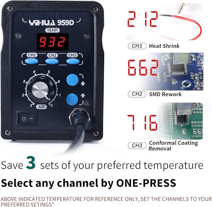 YIHUA 959D-Digital Hot Air Rework Station, High Power - Image 2