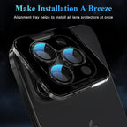 YWXTW Camera Lens Protector for iPhone 16 Pro/iPhone 16 Pro Max, Tempered Glass - Image 5