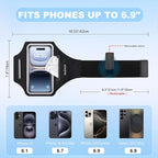 Running Armband with Earphone Pouch & Card Slot, Running Phone Holder - Image 4