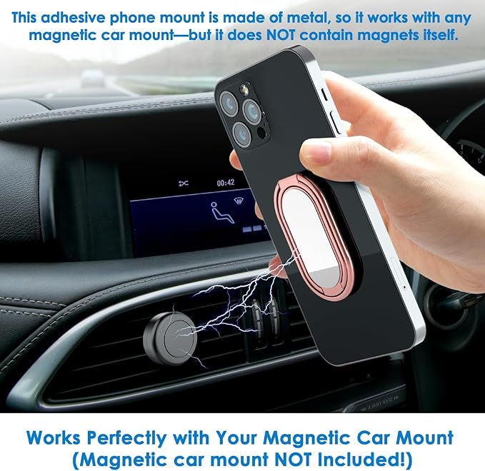 Phone Ring Holder Finger Kickstand, 360° Rotation Metal Phone Grip - Image 5