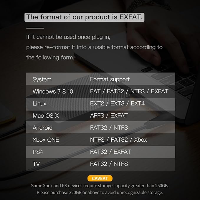 UnionSine 500GB Ultra Slim Portable External Hard Drive HDD-USB 3.0 - Image 6