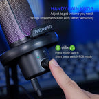 FEELWORLD VM1 Gaming PC USB Microphone Condenser Mic - Image 3