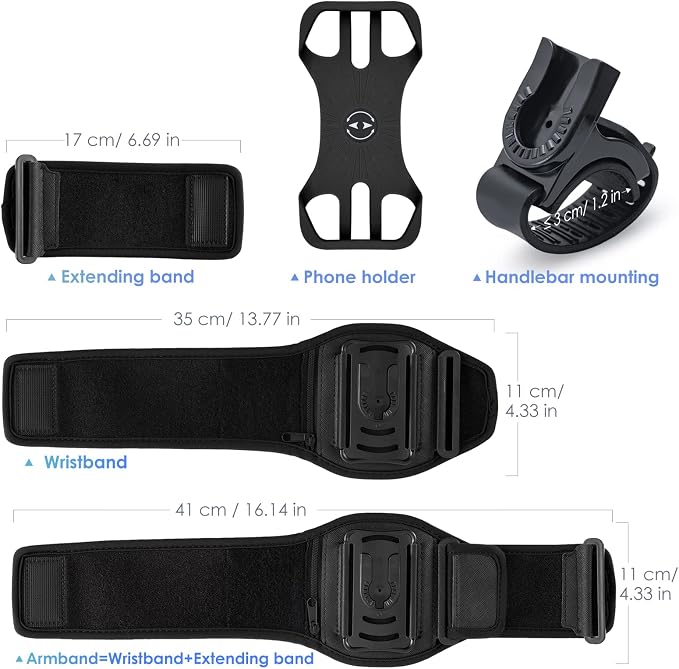 Cikyner Running Armband, 3 in 1 Running Phone Holder Sports Armband Bicycle - Image 5